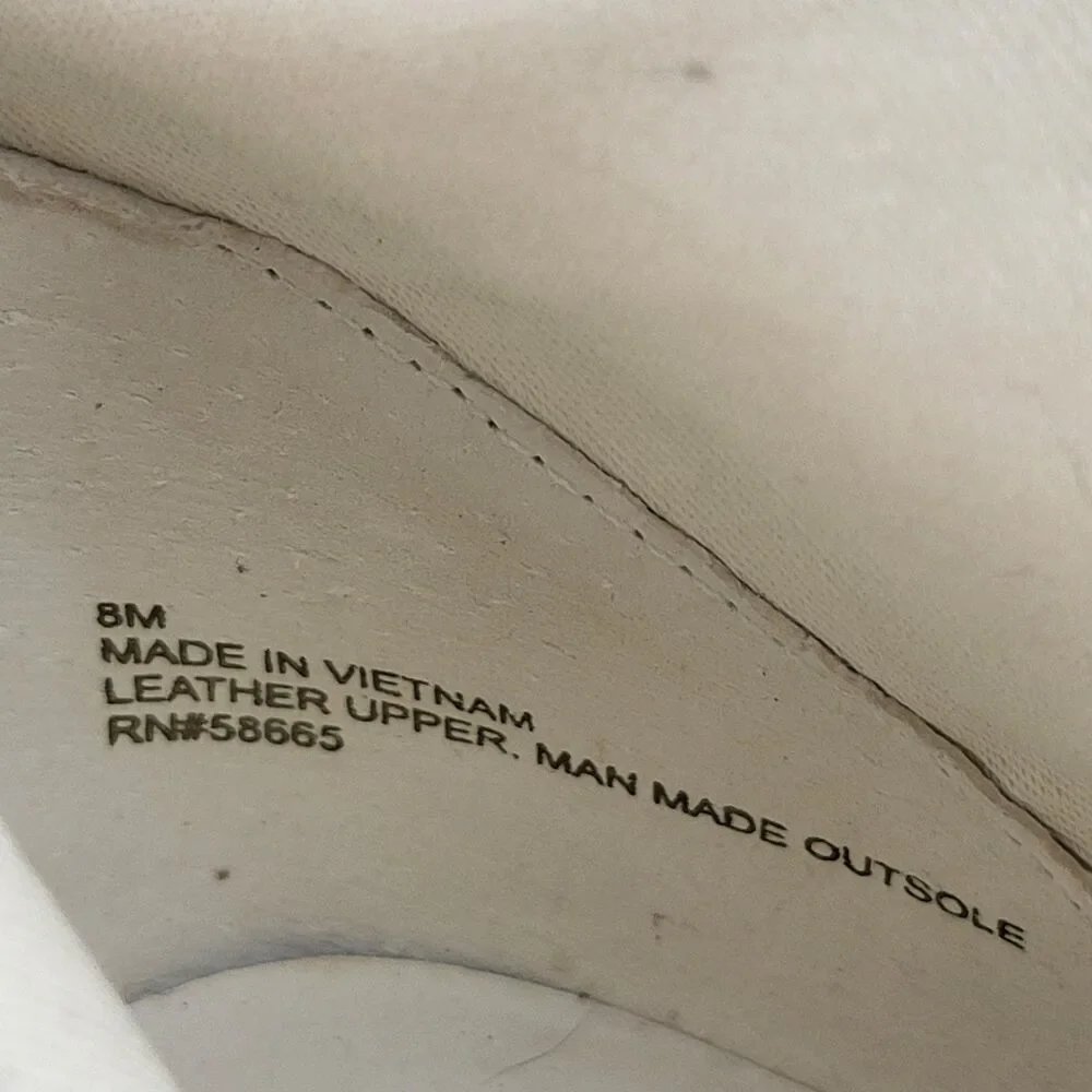 Open Edit Enzo Women's Leather Ankle Boot Ivory Western Bootie Size 8M